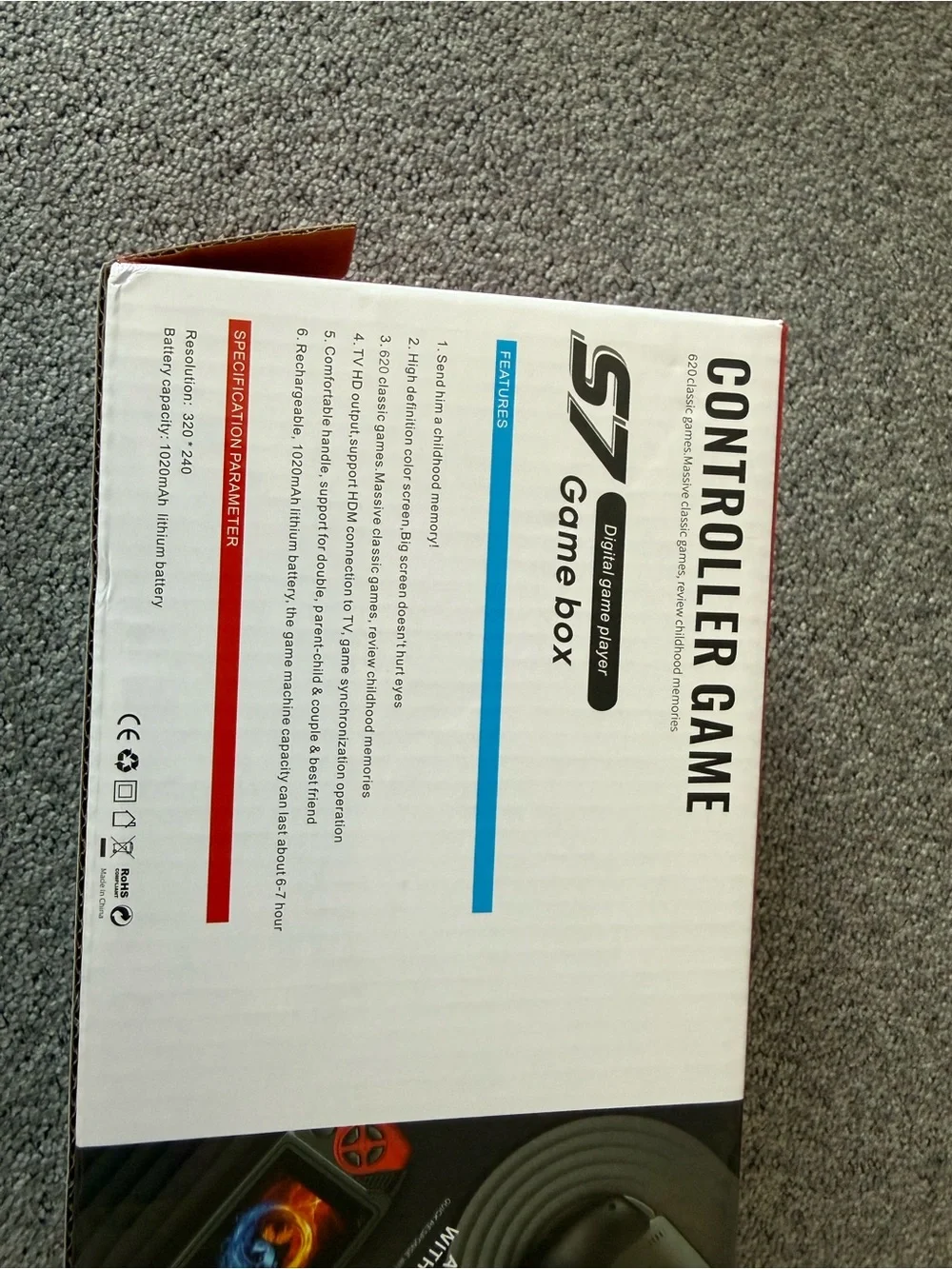 S7 Controller Game Handheld Console - Red & Blue